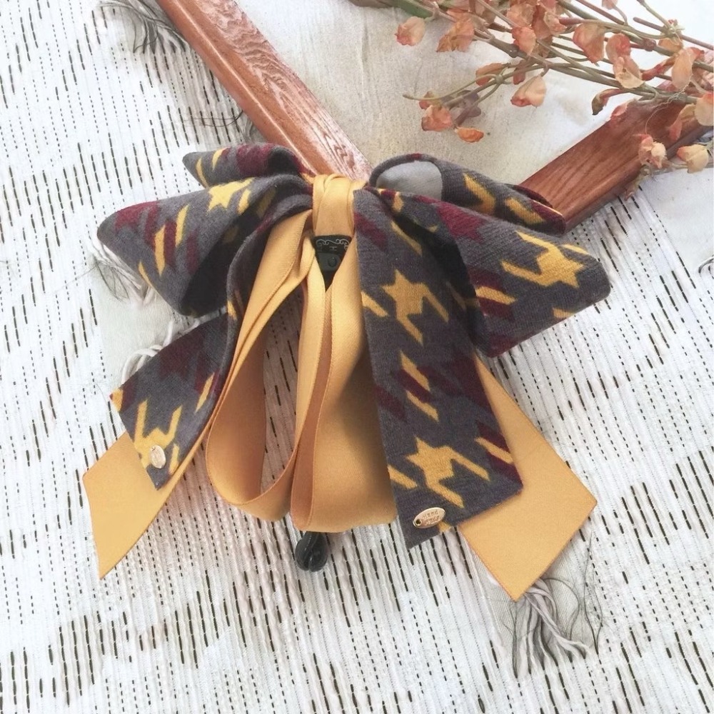 ＊哈娜髮飾＊布藝仙女夾 格紋毛料 蝴蝶結髮夾 鯊魚夾 香蕉夾 髮圈 馬尾夾 髮梳 壓夾 相交夾 抓夾 邊夾 髮叉-規格圖4