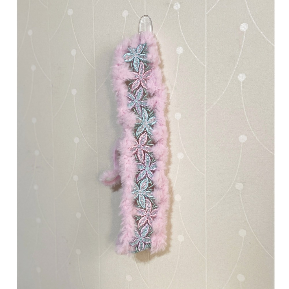 ＊哈娜髮飾＊編織髮帶~ 海星 粉紅 綁帶寬版頭帶 毛線 日系寬邊頭巾圍脖 髮飾 頭飾 領巾-細節圖5