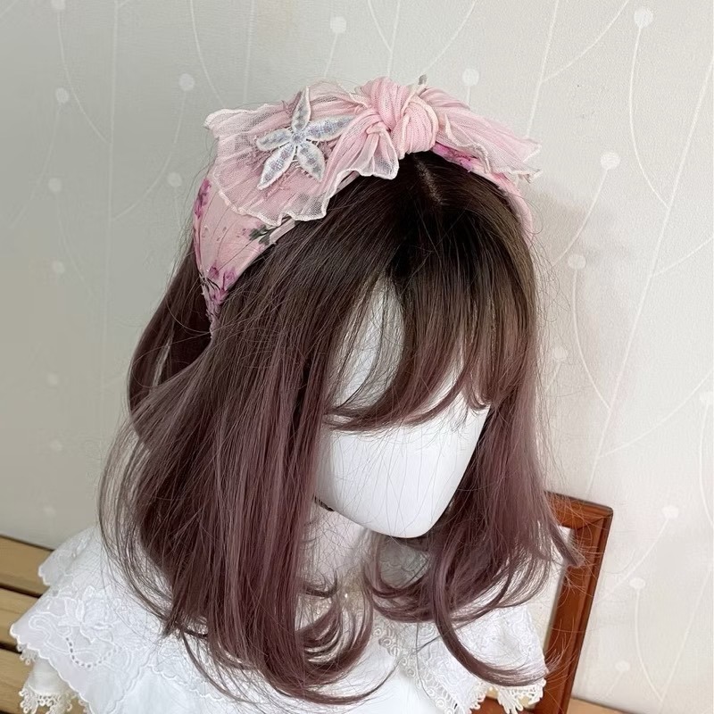 ＊哈娜髮飾＊蝴蝶結髮箍 百褶荷葉邊 海星刺繡 寬版 寬邊 頭箍 髮窟 頭帶 頭飾 法枯 髮估-細節圖4