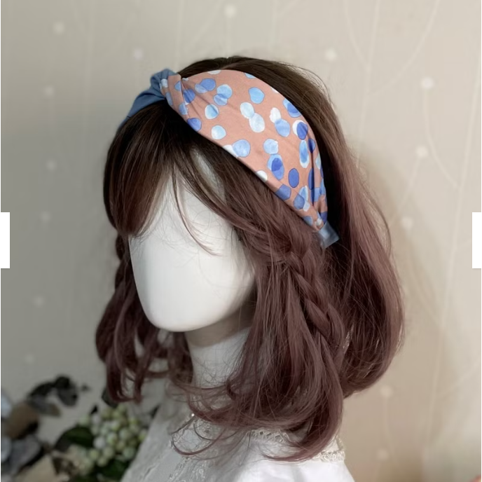 ＊哈娜髮飾＊蝴蝶結髮箍 拼接藍 髮窟 頭箍 髮飾 頭飾 禮物 生日 法哭 髮哭 髮圈 頭帶 髮帶 髮枯 獨家手工-細節圖4