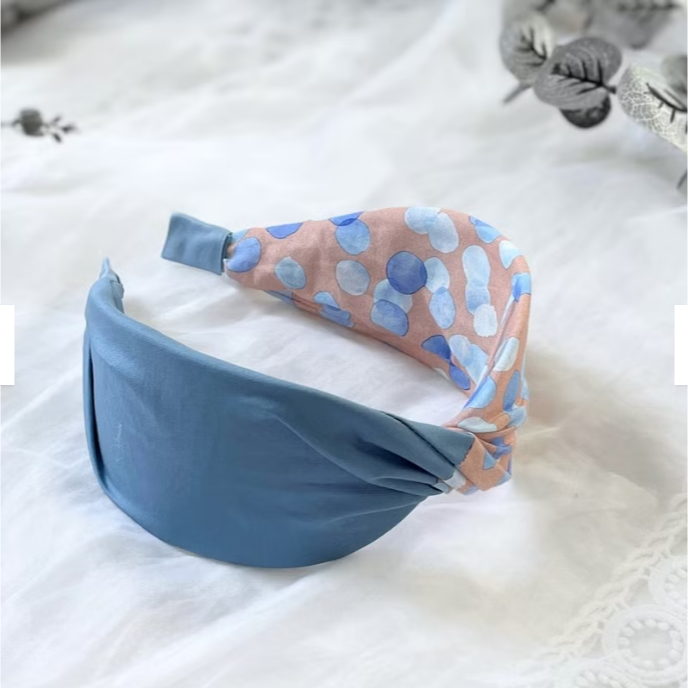 ＊哈娜髮飾＊蝴蝶結髮箍 拼接藍 髮窟 頭箍 髮飾 頭飾 禮物 生日 法哭 髮哭 髮圈 頭帶 髮帶 髮枯 獨家手工-細節圖5