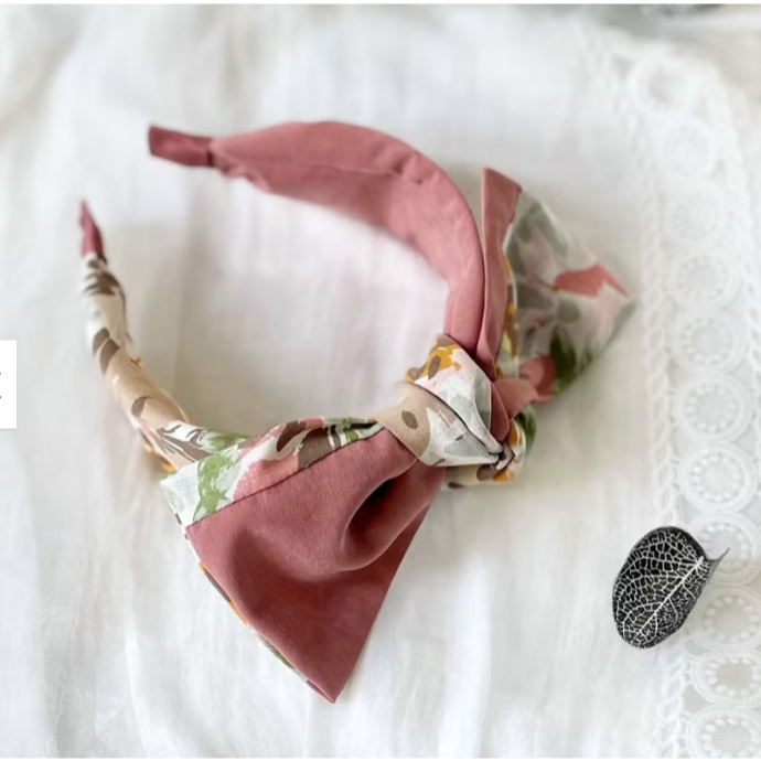 ＊哈娜髮飾＊蝴蝶結髮箍 拼接粉 髮窟 頭箍 髮飾 頭飾 禮物 生日 法哭 髮哭 髮圈 頭帶 髮帶 髮枯 獨家手工-細節圖6