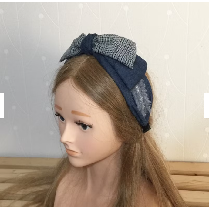 ＊哈娜髮飾＊蝴蝶結髮箍 牛仔流蘇 髮窟 頭箍 髮飾 頭飾 禮物 生日 法哭 髮哭 髮圈 頭帶 髮帶 髮枯 獨家手工-細節圖4