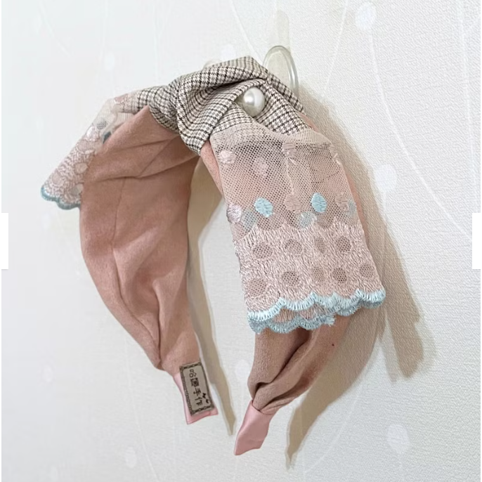 ＊哈娜髮飾＊蝴蝶結髮箍~ 蕾絲髮窟 頭箍 髮飾 頭飾 禮物 生日 法哭 髮哭 髮圈 頭帶 髮帶 髮枯 獨家手工-細節圖2