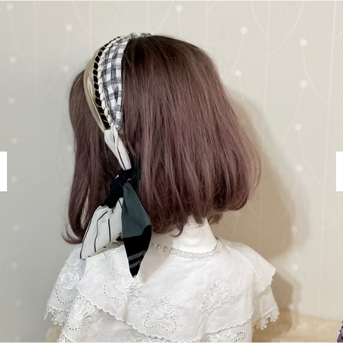 ＊哈娜髮飾＊多用綁帶髮箍 格紋卡其綠 打結頭箍 交叉髮窟 編織頭飾 髮哭 寬版 法哭 蝴蝶結髮圈 髮枯 頭窟-細節圖2