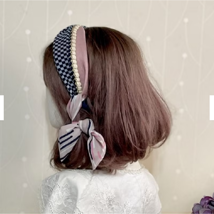 ＊哈娜髮飾＊多用綁帶髮箍 藍粉 打結頭箍 交叉髮窟 編織頭飾 髮哭 寬版 法哭 蝴蝶結髮圈 髮枯 頭窟-細節圖3