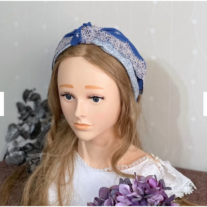 ＊哈娜髮飾＊打結髮箍 刺繡蕾絲髮窟 頭箍 髮飾 頭飾 禮物 生日 法哭 髮哭 髮圈 頭帶 髮帶 髮枯 獨家手工-細節圖3