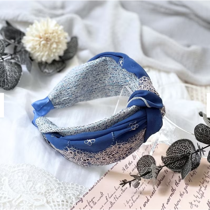 ＊哈娜髮飾＊打結髮箍 刺繡蕾絲髮窟 頭箍 髮飾 頭飾 禮物 生日 法哭 髮哭 髮圈 頭帶 髮帶 髮枯 獨家手工-細節圖6