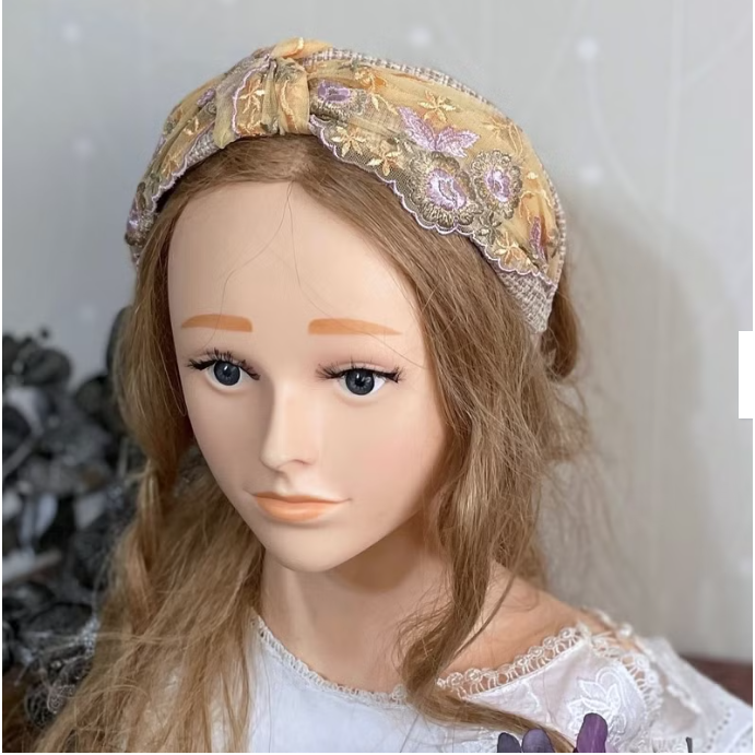 ＊哈娜髮飾＊打結髮箍 刺繡蕾絲髮窟 頭箍 髮飾 頭飾 禮物 生日 法哭 髮哭 髮圈 頭帶 髮帶 髮枯 獨家手工-細節圖3