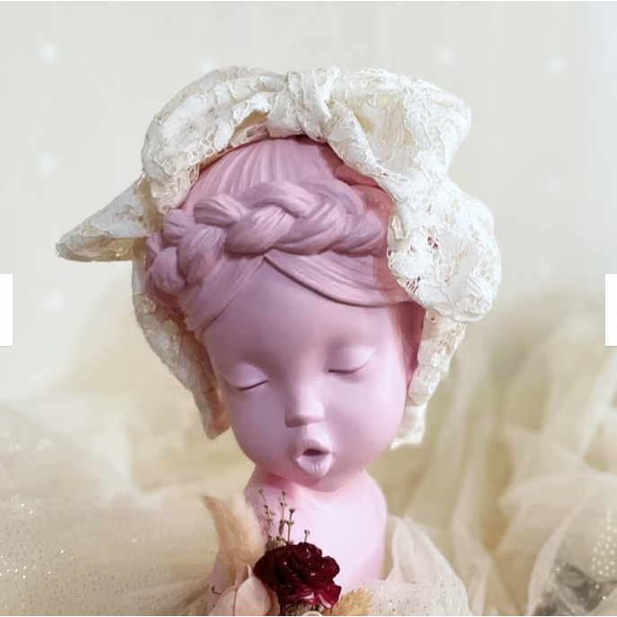 ＊哈娜髮飾＊超大蝴蝶結髮箍 白色蕾絲 寬版 寬邊 頭箍 髮窟 頭帶 頭飾 法枯 髮估-細節圖6