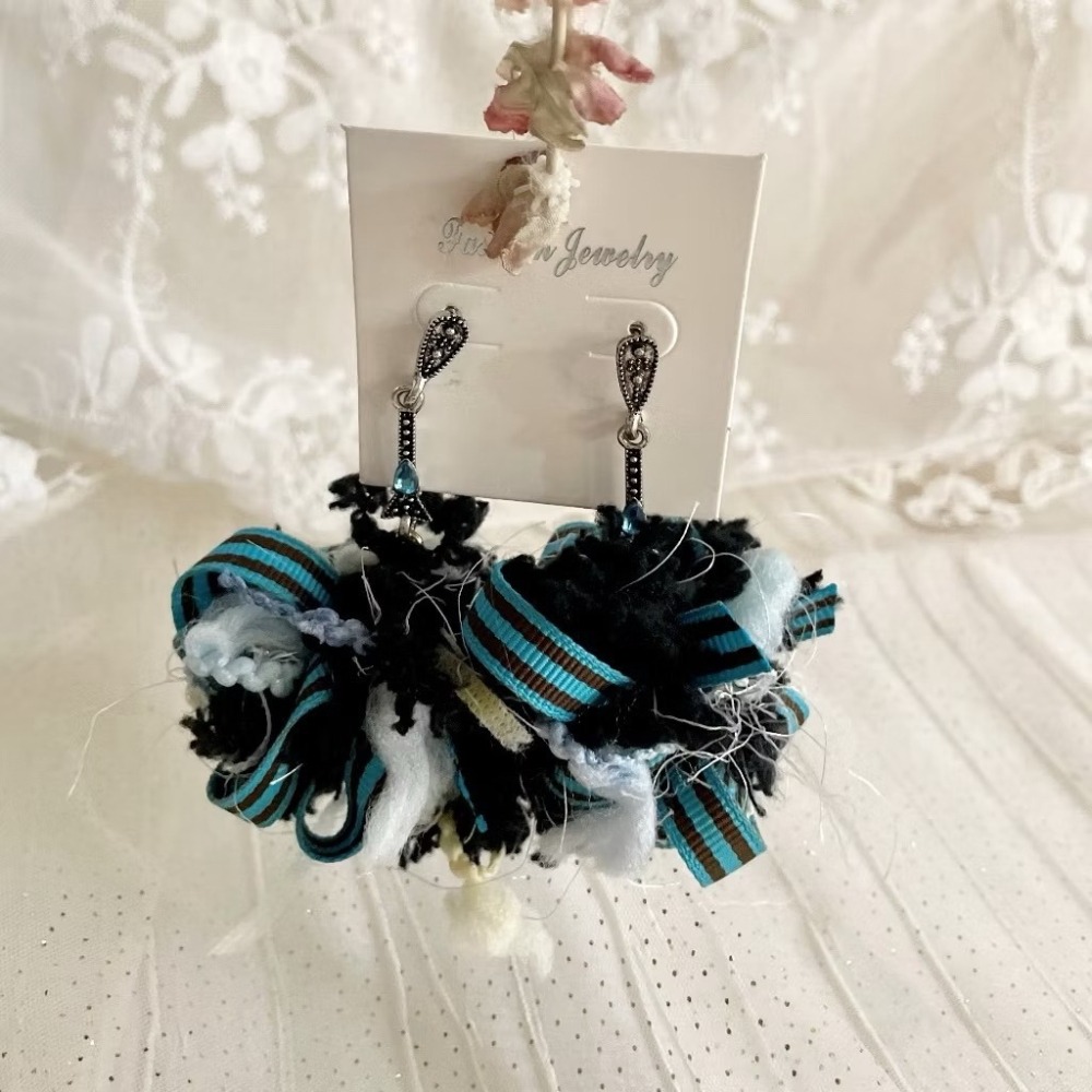 ＊哈娜髮飾＊編織髮箍 毛線耳環 編織大腸圈 耳飾 耳針 細頭箍 甜甜圈 頭飾 頭窟 法哭 髮哭 髮圈 髮枯 髮窟-細節圖5