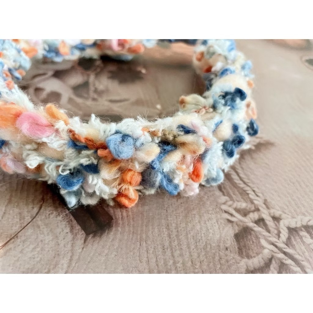 ＊哈娜髮飾＊編織髮箍 毛線耳環 編織大腸圈 耳飾 耳針 細頭箍 甜甜圈 頭飾 頭窟 法哭 髮哭 髮圈 髮枯 髮窟-細節圖2