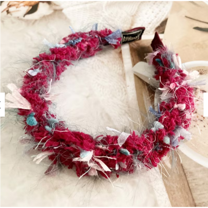 ＊哈娜髮飾＊編織髮箍 毛線耳環 編織大腸圈 耳飾 耳針 細頭箍 甜甜圈 頭飾 頭窟 法哭 髮哭 髮圈 髮枯 髮窟-細節圖4