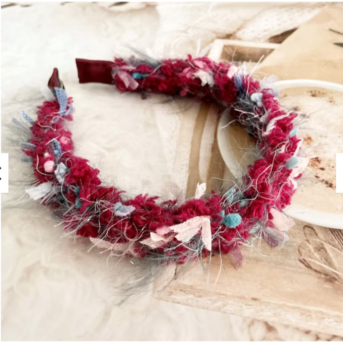 ＊哈娜髮飾＊編織髮箍 毛線耳環 編織大腸圈 耳飾 耳針 細頭箍 甜甜圈 頭飾 頭窟 法哭 髮哭 髮圈 髮枯 髮窟-規格圖6