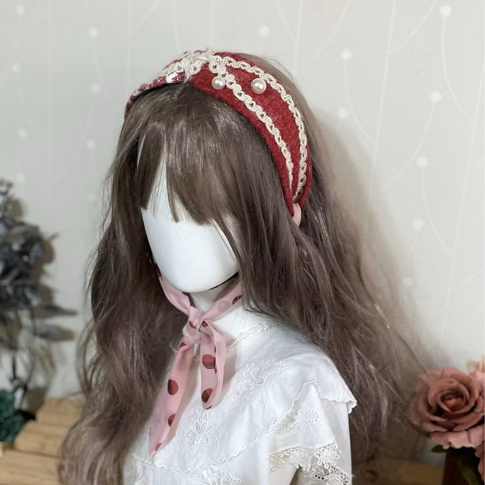 ＊哈娜髮飾＊多用綁帶髮箍 橘紅毛料 打結頭箍 交叉髮窟 編織頭飾 髮哭 寬版 法哭 蝴蝶結髮圈 髮枯 頭窟-細節圖3