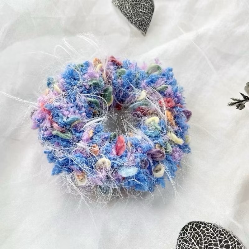 ＊哈娜髮飾＊手工編織大腸圈~毛線髮圈 甜甜圈髮束 髮繩 髮飾 頭飾 禮物 生日大腸髮圈 客製 訂製-細節圖2