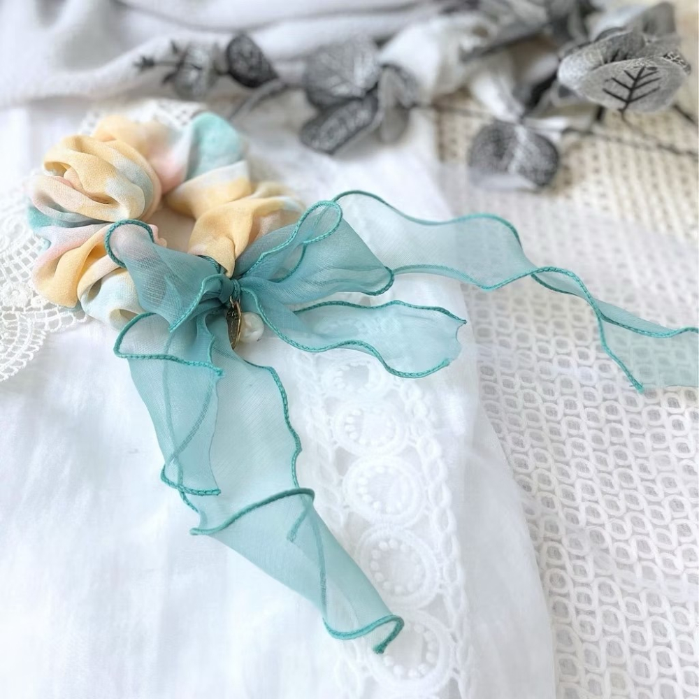 ＊哈娜髮飾＊布藝大腸圈 暈染 髮圈 大腸髮圈 髮束 髮繩 髮飾 頭飾 禮物 髮量多 髮量少-細節圖2