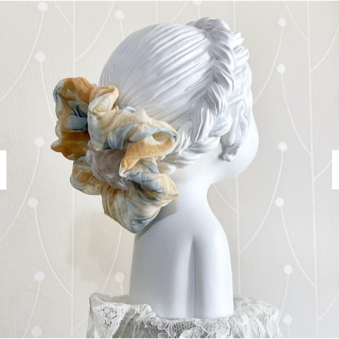 ＊哈娜髮飾＊布藝大腸圈 亮紗雪紡 髮圈 大腸髮圈 髮束 髮繩 髮飾 頭飾 禮物 髮量多 髮量少-細節圖3