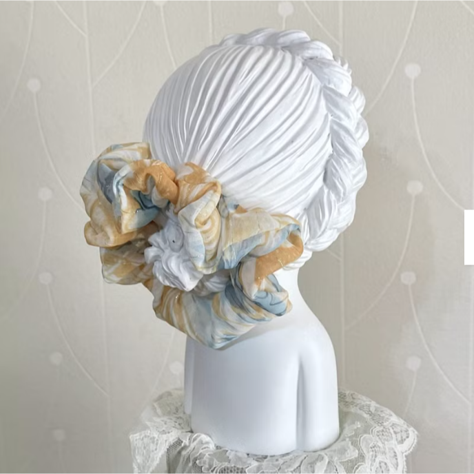 ＊哈娜髮飾＊布藝大腸圈 亮紗雪紡 髮圈 大腸髮圈 髮束 髮繩 髮飾 頭飾 禮物 髮量多 髮量少-細節圖5