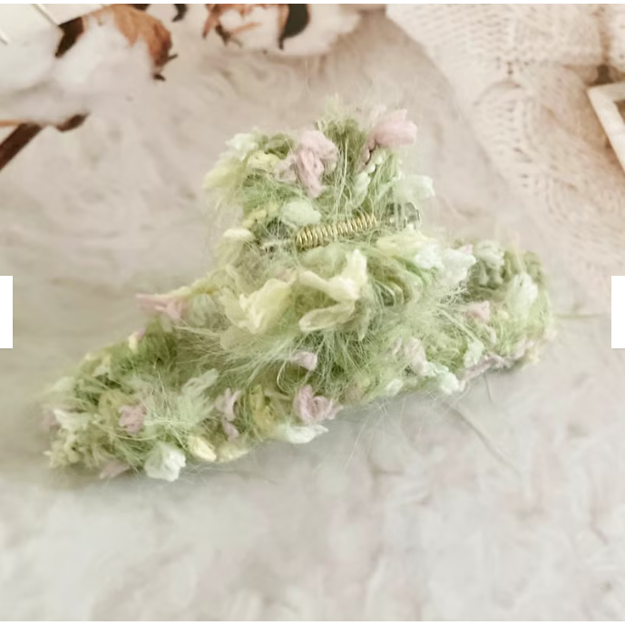 ＊哈娜髮飾＊手工紗線髮夾 毛線鯊魚夾 抓夾 髮飾 飾品 新娘頭飾 盤髮 丸子頭 包頭 禮物 生日-細節圖5