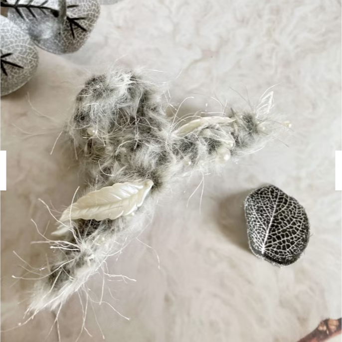 ＊哈娜髮飾＊手工紗線髮夾 毛線鯊魚夾 抓夾 髮飾 飾品 新娘頭飾 盤髮 丸子頭 包頭 禮物 生日-細節圖5