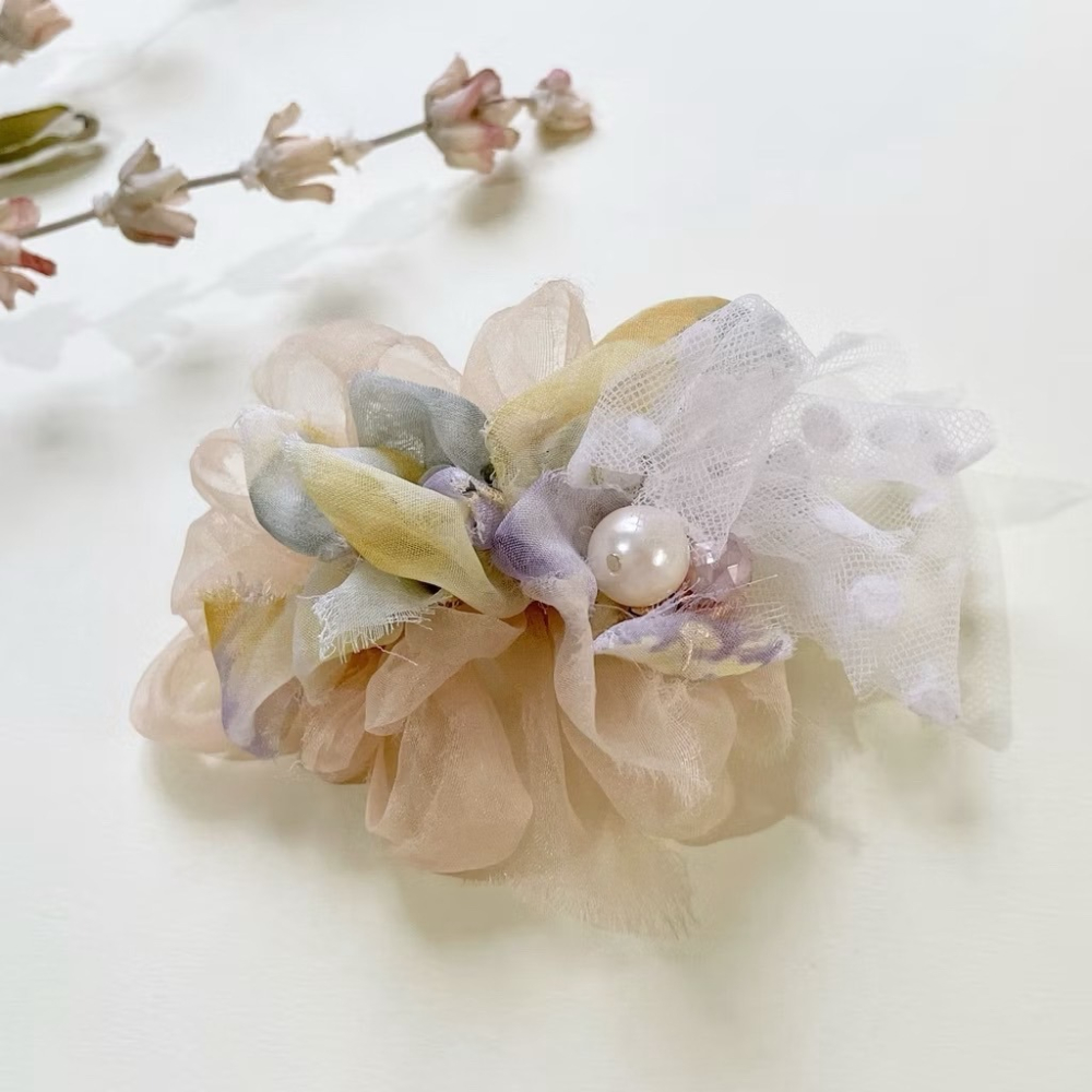 手工紗線髮夾 邊夾 髮梳 髮叉 胸針 別針 髮圈 彈簧夾 馬尾夾 壓夾 鯊魚夾 抓夾 馬尾勾 馬尾叉 相交夾 香蕉夾-細節圖3