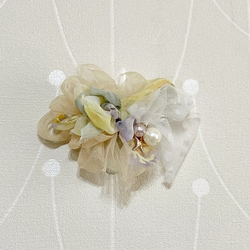 手工紗線髮夾 邊夾 髮梳 髮叉 胸針 別針 髮圈 彈簧夾 馬尾夾 壓夾 鯊魚夾 抓夾 馬尾勾 馬尾叉 相交夾 香蕉夾-細節圖5