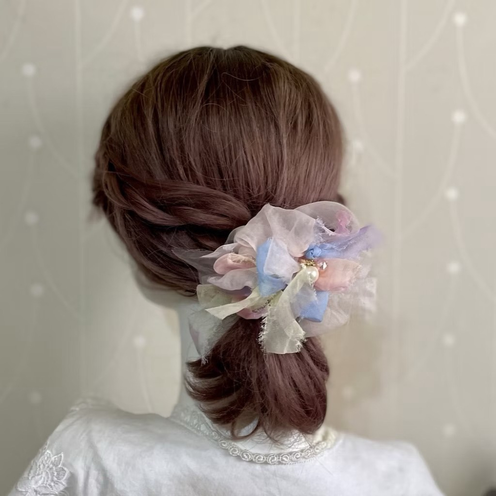 手工紗線髮夾 邊夾 髮梳 髮叉 胸針 別針 髮圈 彈簧夾 馬尾夾 壓夾 鯊魚夾 抓夾 馬尾勾 馬尾叉 相交夾 香蕉夾-細節圖3