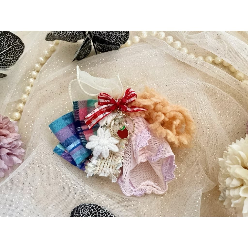 手工紗線髮夾 邊夾 髮梳 髮叉 胸針 別針 髮圈 彈簧夾 馬尾夾 壓夾 鯊魚夾 抓夾 馬尾勾 馬尾叉 相交夾 香蕉夾-細節圖3