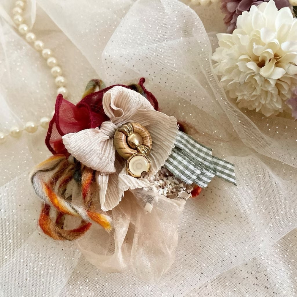 手工紗線髮夾 邊夾 髮梳 髮叉 胸針 別針 髮圈 彈簧夾 馬尾夾 壓夾 鯊魚夾 抓夾 馬尾勾 馬尾叉 相交夾 香蕉夾-細節圖3