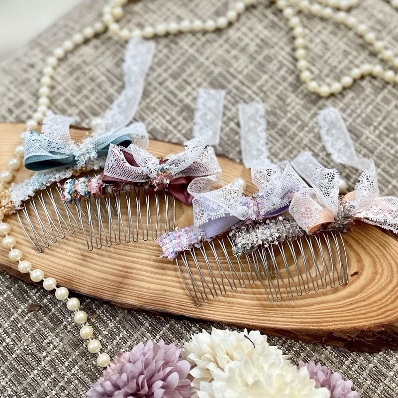 ＊哈娜髮飾＊手工蝴蝶結 蕾絲 自動夾 香蕉夾 抓夾 法式夾 彈簧夾 相交夾 鯊魚夾 髮夾 髮圈 馬尾夾 邊夾-細節圖2