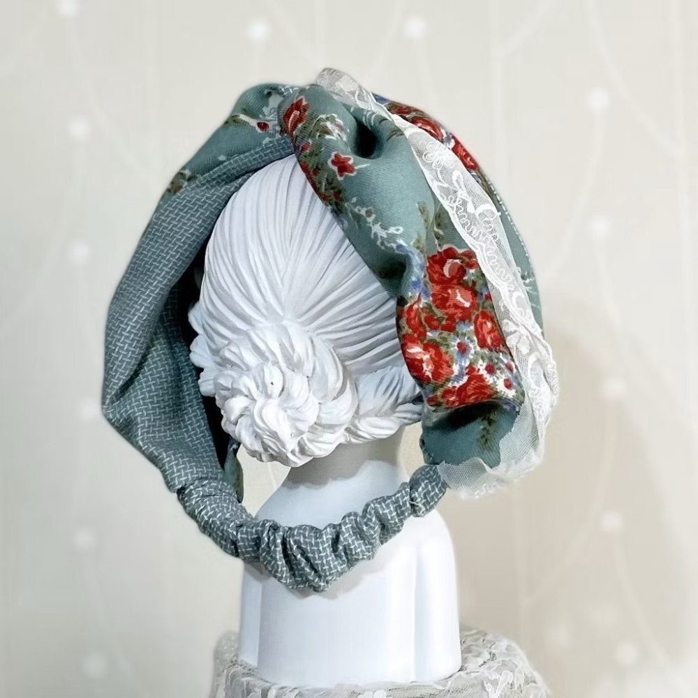 ＊哈娜髮飾＊超大交叉髮帶 刺繡花蕾絲 寬版 頭巾 頭飾 頭帶-細節圖2