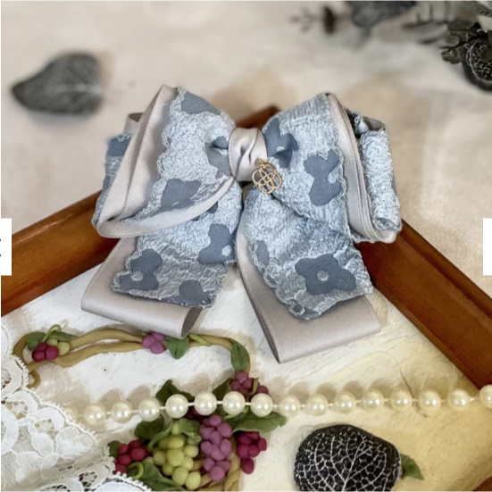 ＊哈娜髮飾＊手工立體蝴蝶結 緹花 香蕉夾 相交夾 鯊魚夾 邊夾 髮圈 大腸圈 髮梳 髮叉 髮夾 壓夾 馬尾夾 彈簧夾-細節圖2