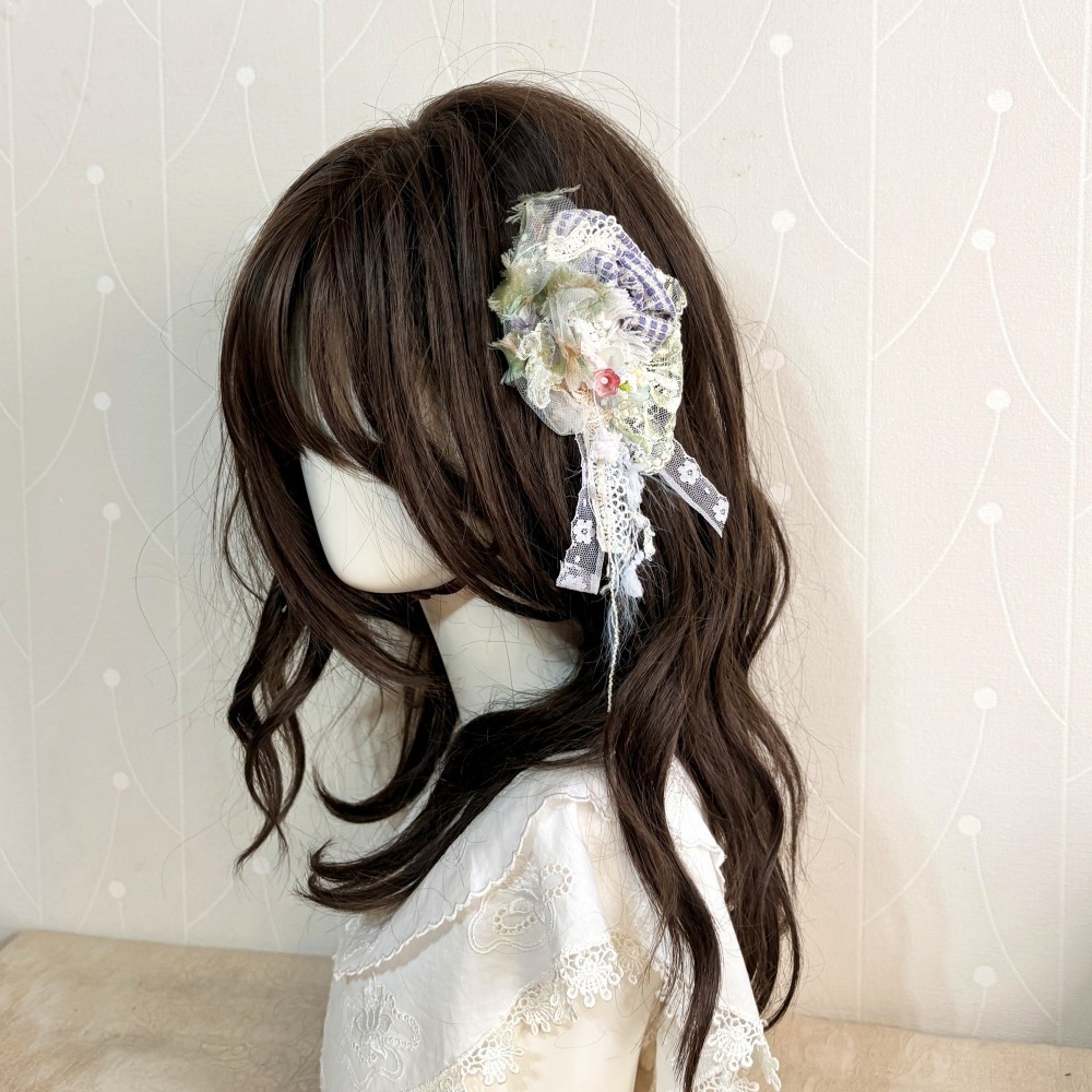 ＊哈娜髮飾＊手工紗線髮夾 拼接串珠 瀏海夾 邊夾 BB夾 馬尾夾 彈簧夾 自動夾 鋼夾-細節圖4