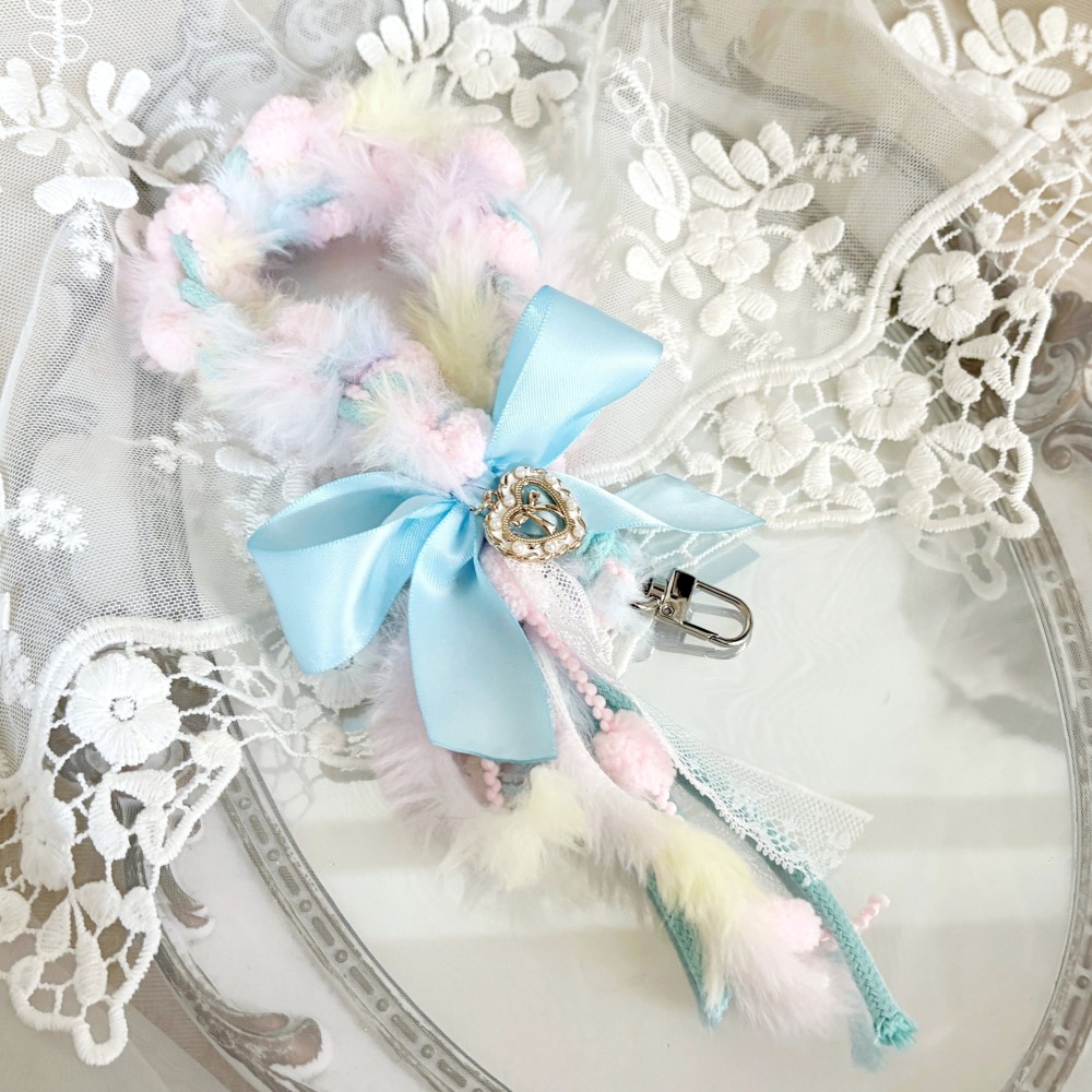 ＊哈娜髮飾＊手機掛繩~蝴蝶結流蘇 毛線編織手腕帶 吊飾 包包吊飾 鑰匙圈 吊繩 手腕繩 手機墊片夾片 掛繩 手提-細節圖2