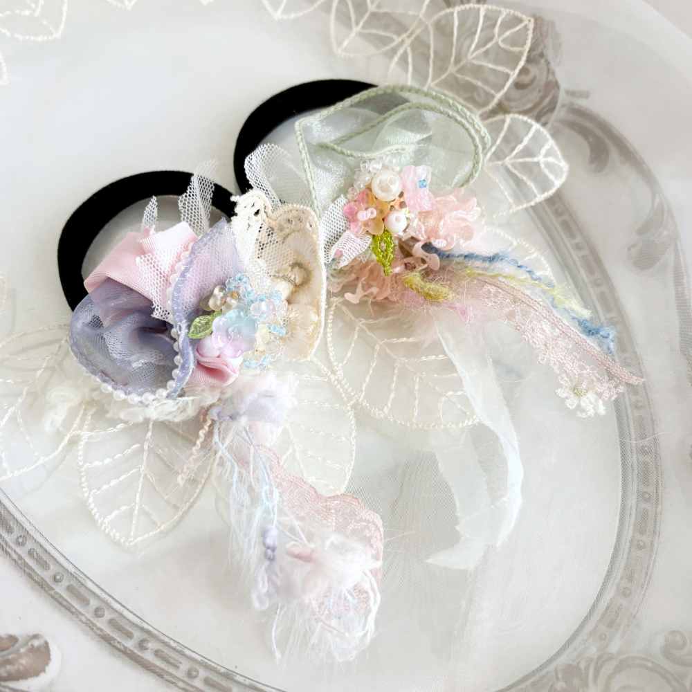 ＊哈娜髮飾＊手工紗線髮夾 拼接串珠 瀏海夾 邊夾 BB夾 馬尾夾 彈簧夾 自動夾 鋼夾-細節圖2