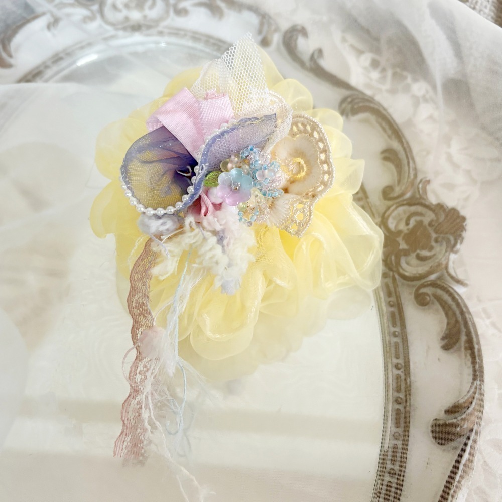 ＊哈娜髮飾＊手工紗線髮夾 拼接串珠 瀏海夾 邊夾 BB夾 馬尾夾 彈簧夾 自動夾 鋼夾-細節圖7