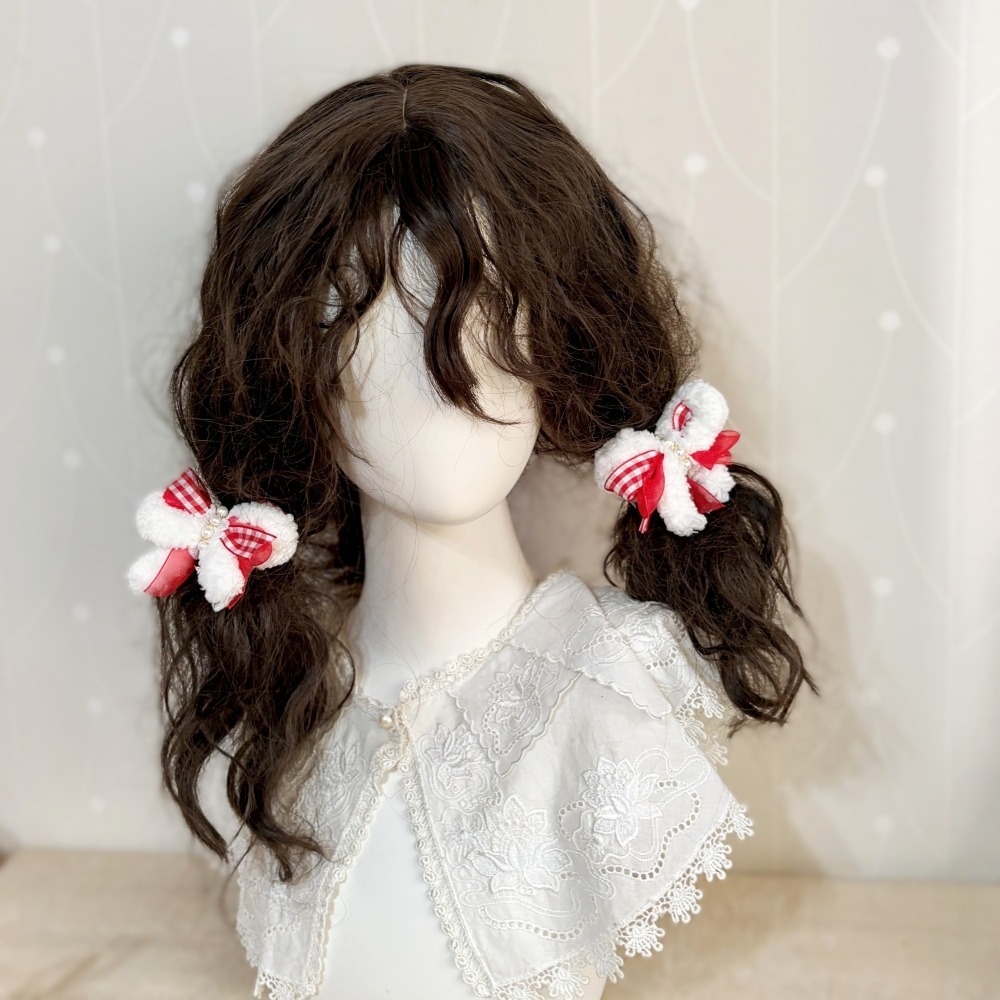 ＊哈娜髮飾＊手工蝴蝶結 毛絨紅格子 香蕉夾 相交夾 鯊魚夾 抓夾 邊夾 髮圈 髮梳 髮叉 髮夾 壓夾 馬尾夾 彈簧夾-細節圖4