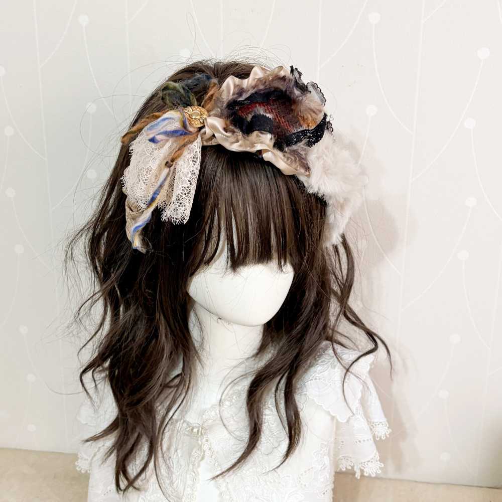 ＊哈娜髮飾＊手工拼接髮箍/ 寬版 寬邊 髮帶式刺繡蕾絲頭箍 髮窟 頭帶 頭飾 法枯 髮估-細節圖2