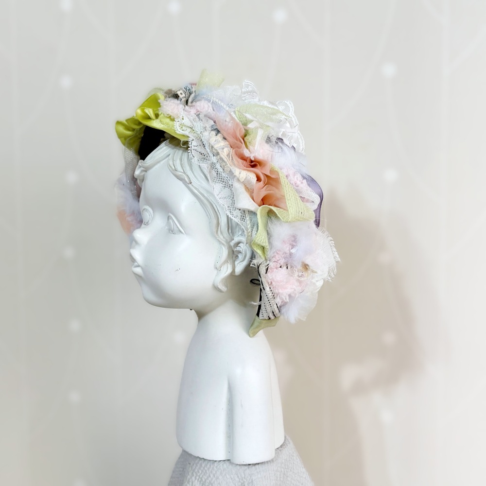 ＊哈娜髮飾＊手工拼接髮箍/ 寬版 寬邊 髮帶式刺繡蕾絲頭箍 髮窟 頭帶 頭飾 法枯 髮估-細節圖3