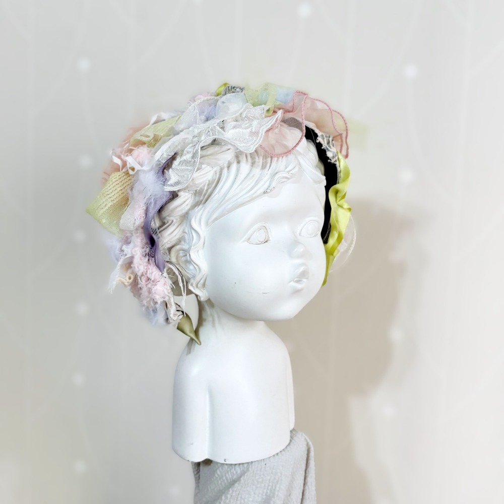 ＊哈娜髮飾＊手工拼接髮箍/ 寬版 寬邊 髮帶式刺繡蕾絲頭箍 髮窟 頭帶 頭飾 法枯 髮估-細節圖4