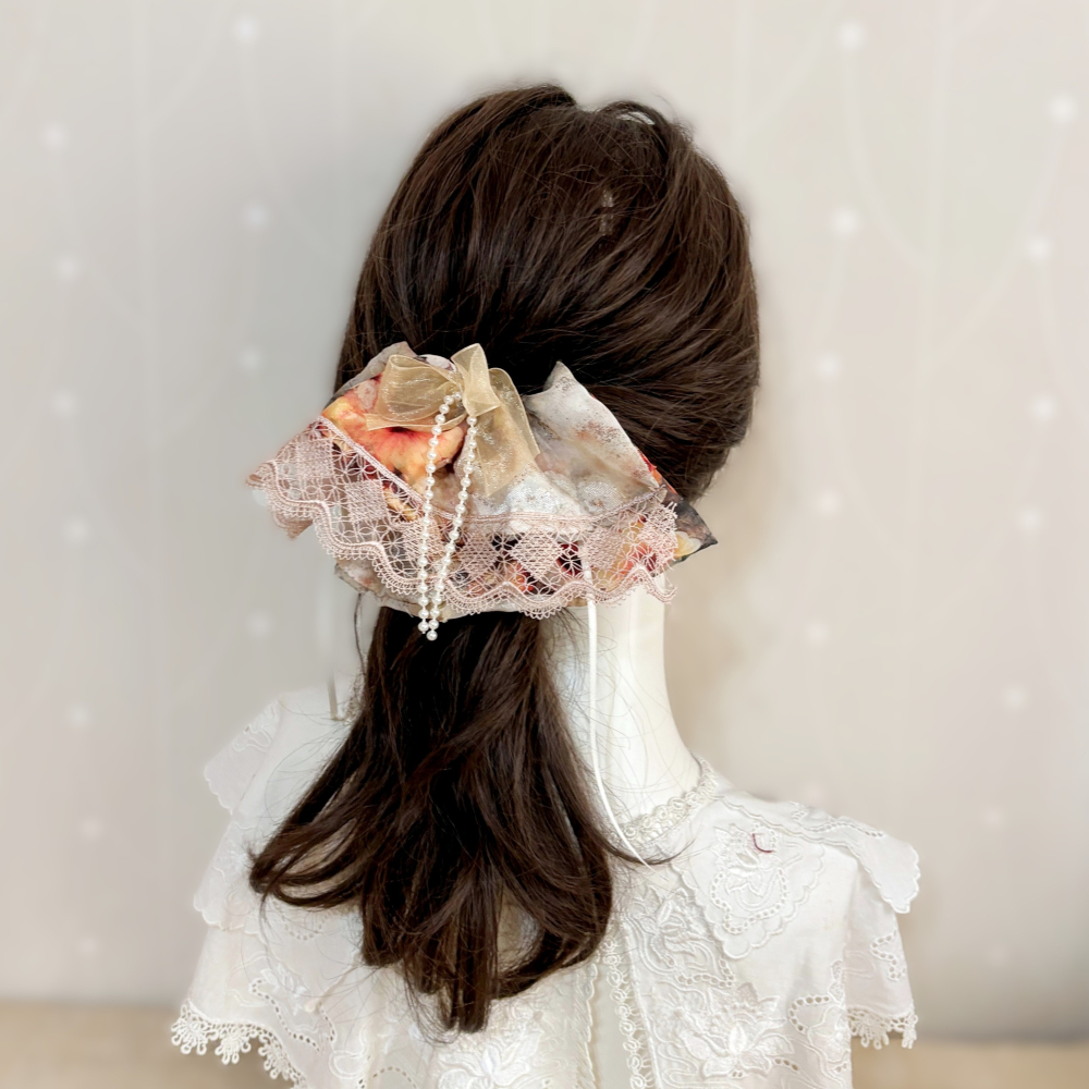 ＊哈娜髮飾＊布藝大裙襬髮夾 馬尾抓夾 瀏海夾 馬尾夾 邊夾 壓夾 鴨嘴夾 H夾 髮叉 髮梳 彈簧夾 法國夾 鯊魚夾-細節圖4