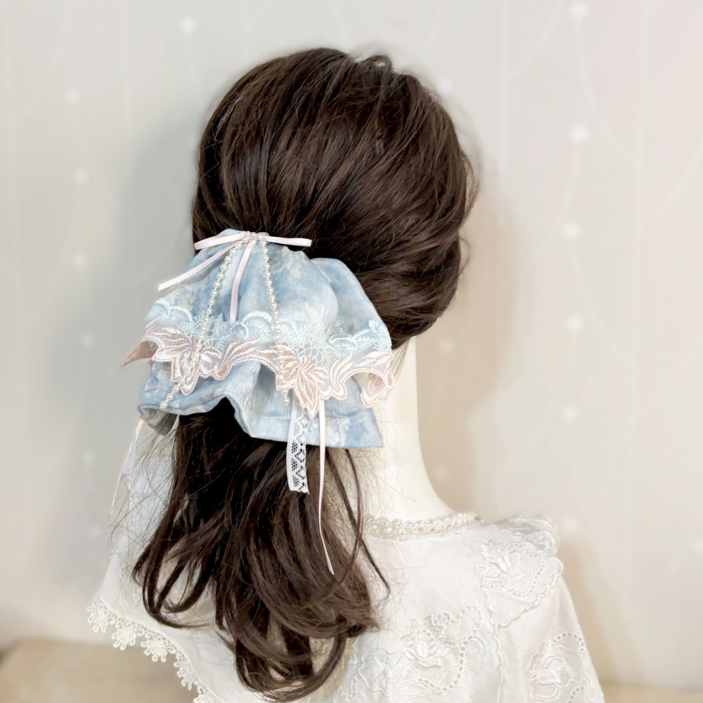 ＊哈娜髮飾＊布藝大裙襬髮夾 馬尾抓夾 瀏海夾 馬尾夾 邊夾 壓夾 鴨嘴夾 H夾 髮叉 髮梳 彈簧夾 法國夾 鯊魚夾-細節圖3