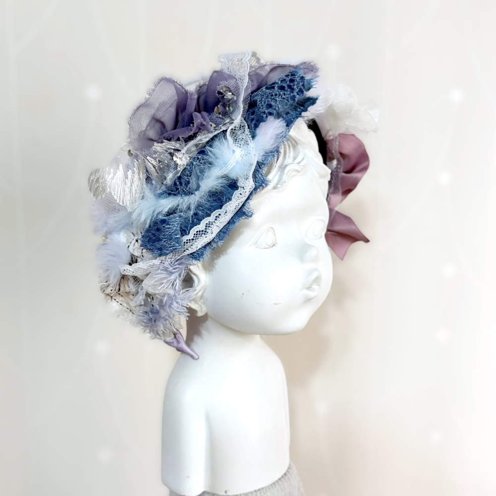＊哈娜髮飾＊手工拼接髮箍/ 寬版 寬邊 髮帶式刺繡蕾絲頭箍 髮窟 頭帶 頭飾 法枯 髮估-細節圖3