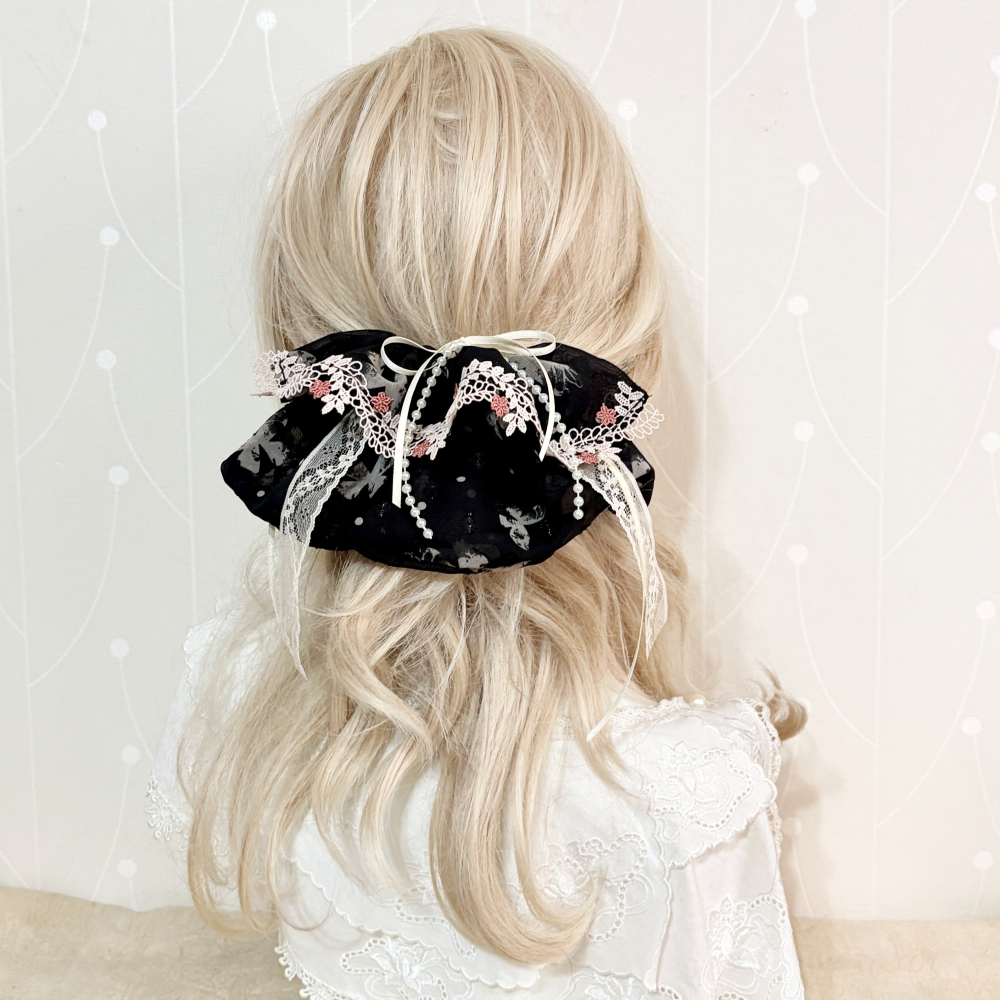 ＊哈娜髮飾＊布藝大裙襬髮夾 馬尾抓夾 瀏海夾 馬尾夾 邊夾 壓夾 鴨嘴夾 H夾 髮叉 髮梳 彈簧夾 法國夾 鯊魚夾-細節圖3