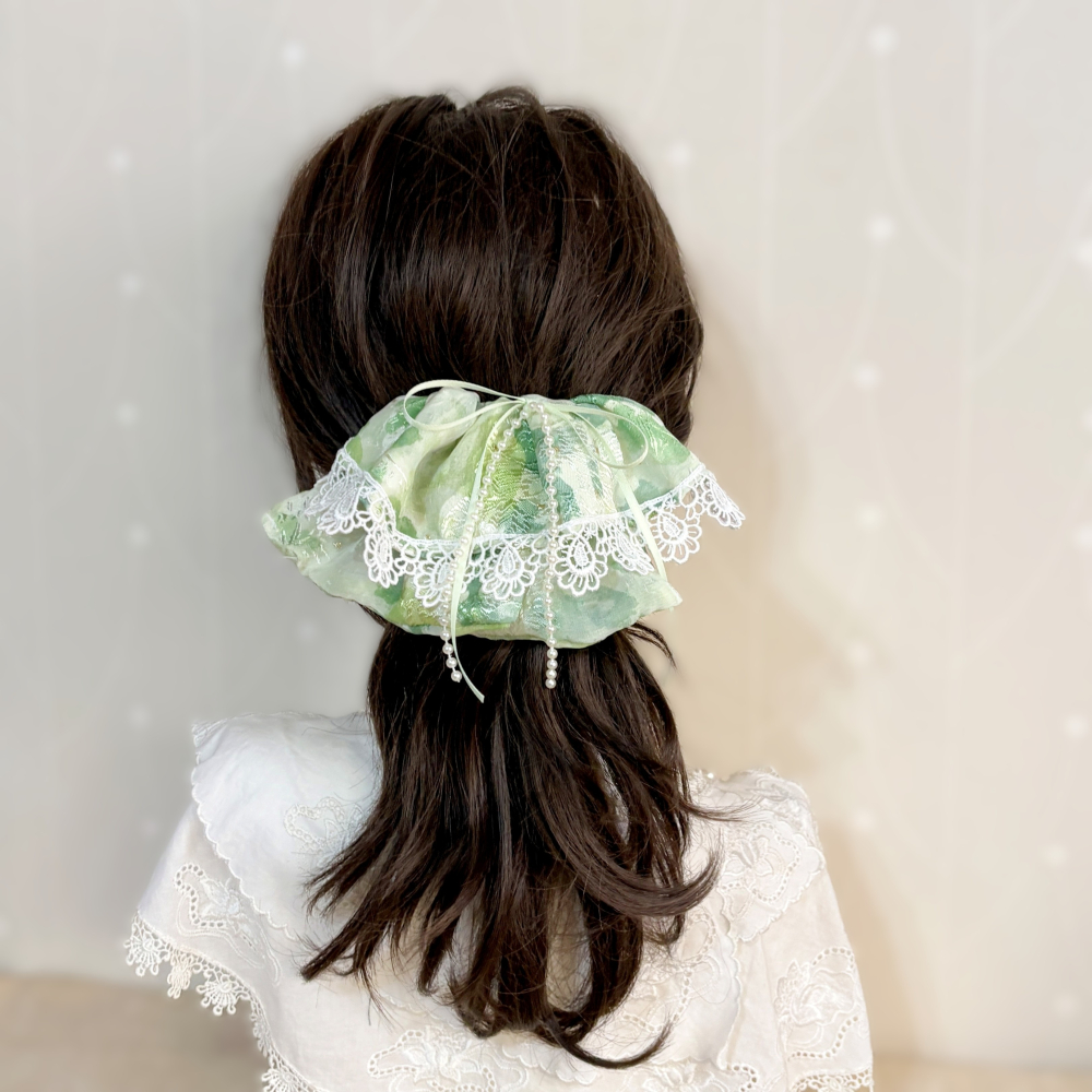 ＊哈娜髮飾＊布藝大裙襬髮夾 馬尾抓夾 瀏海夾 馬尾夾 邊夾 壓夾 鴨嘴夾 H夾 髮叉 髮梳 彈簧夾 法國夾 鯊魚夾-細節圖3