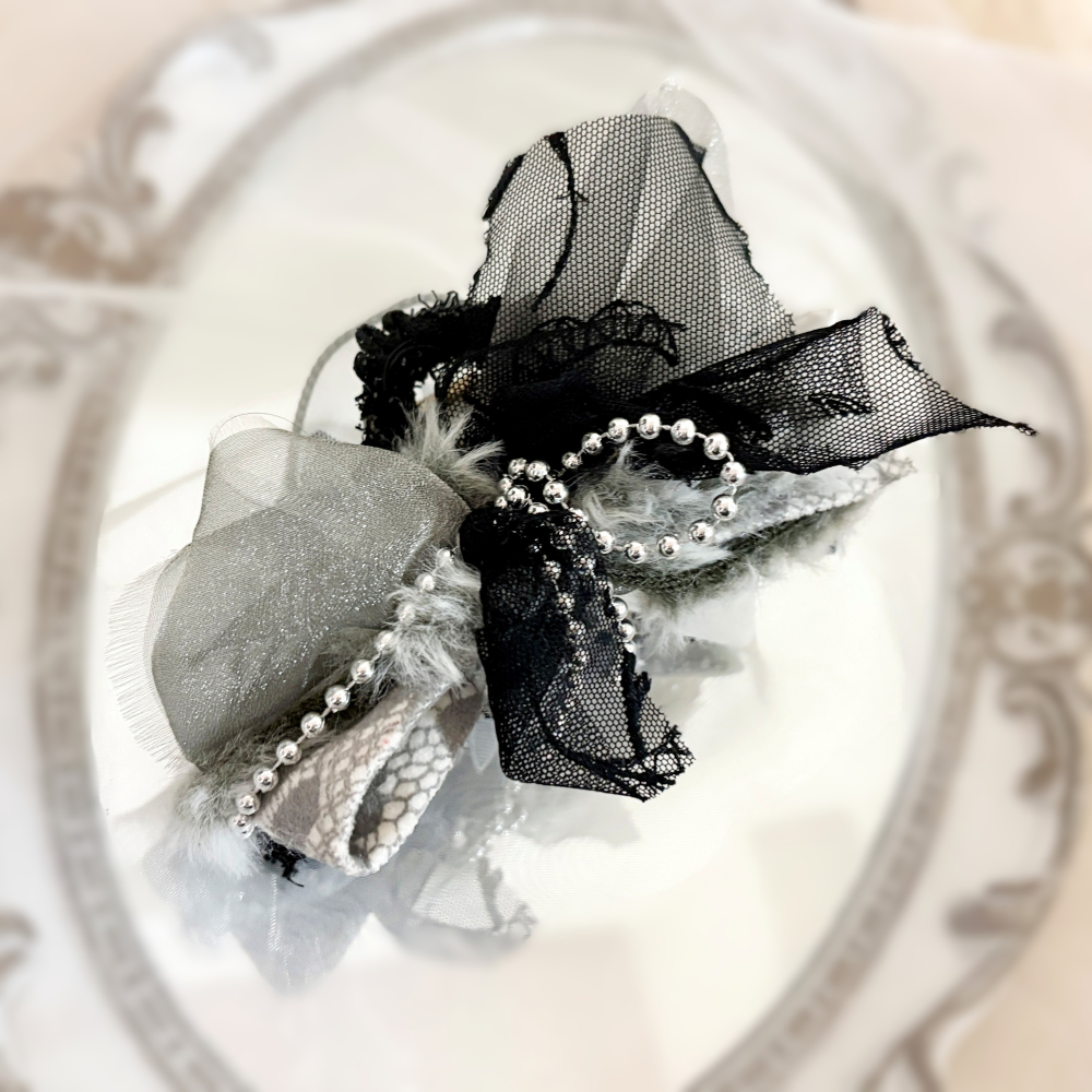 ＊哈娜髮飾＊手工紗線髮夾/毛線鯊魚夾 超大抓夾 拼接 髮量多 髮飾 飾品 新娘頭飾 盤髮 丸子頭 包頭 大鯊魚夾-細節圖3