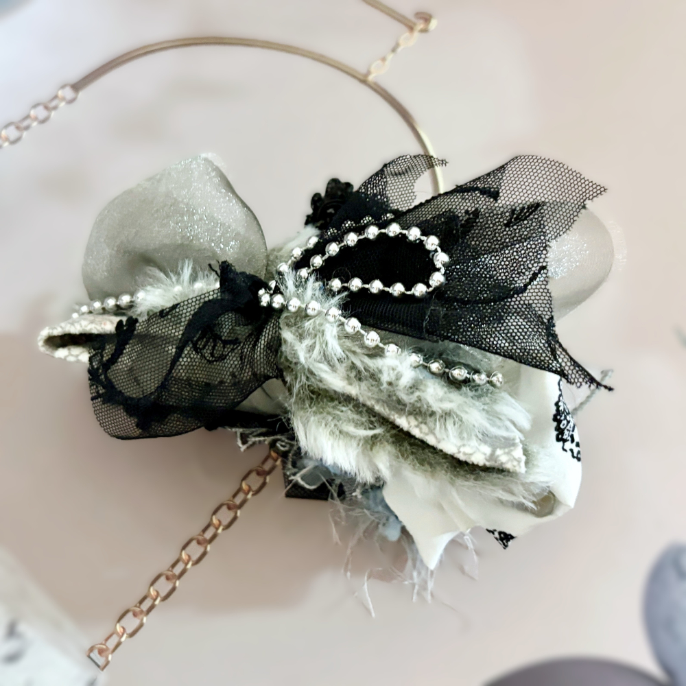 ＊哈娜髮飾＊手工紗線髮夾/毛線鯊魚夾 超大抓夾 拼接 髮量多 髮飾 飾品 新娘頭飾 盤髮 丸子頭 包頭 大鯊魚夾-細節圖5