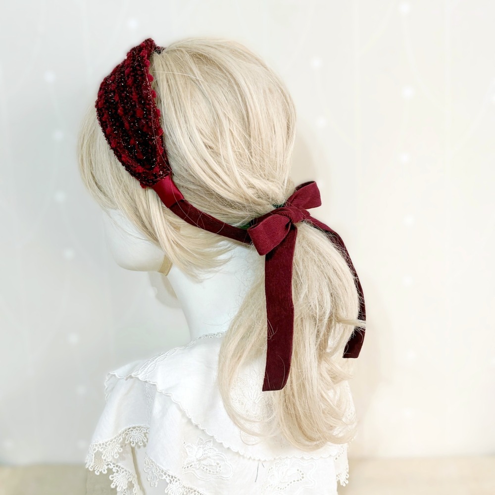 ＊哈娜髮飾＊多用綁帶髮箍 紅 蝴蝶結髮窟 寬髮枯 寬邊髮哭 編織打結 交叉 髮帶式 無痛 寬版頭箍 頭飾 飄帶絲巾-細節圖5