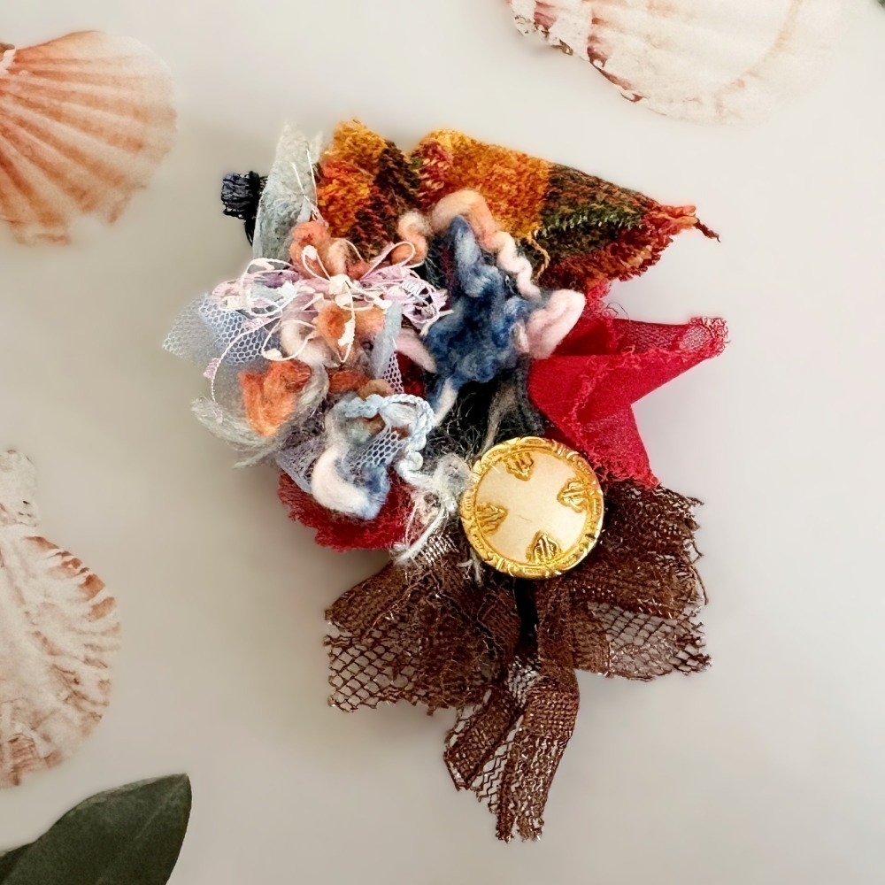 ＊哈娜髮飾＊手工紗線髮夾 / 拼接 串珠 瀏海夾 邊夾 BB夾 馬尾夾 馬尾勾 髮插 髮叉 鴨嘴夾 彈簧夾-細節圖2